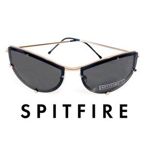 Spitfire BC2 Shark Tooth Women Sunglasses Cat Eye Black Lens Gold Color Frame